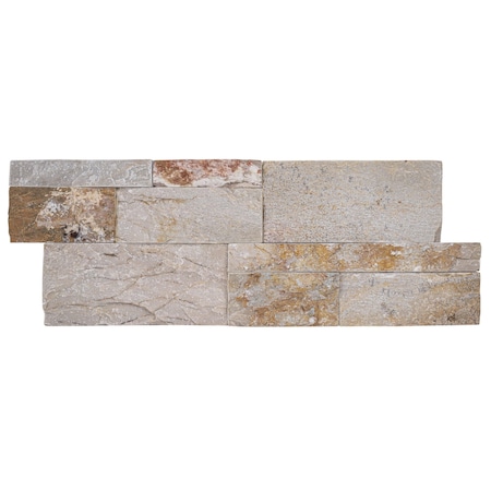 Msi Golden White Splitface Ledger Panel 9'' x 24'' Quartzite Wall Tile, 3PK ZOR-PNL-0154